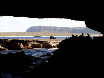 Inside sea cave