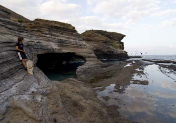 relaxing at sea cave