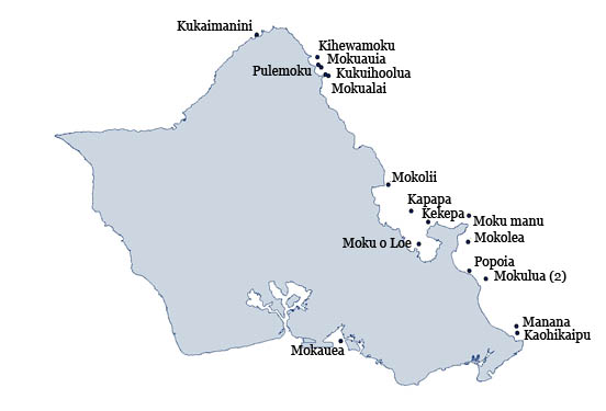 O'ahu islet map
